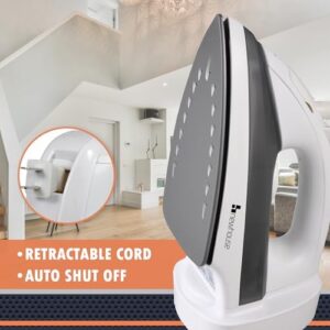 Newhouse Electric 120V 1200-Watt Retractable Cord Steam and Spray Iron NHIR-001-R, Retractable Cord, Self-Cleaning, ETL Certified Home Essential - Image 3