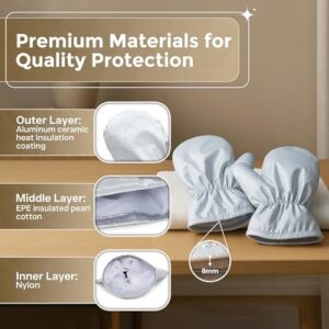 Garment Steamer Gloves for Steaming Clothes – Grey Steam Mitt Protects Against Heat – Flexible Hand Mitten for Steam Iron – Ironing Accessories – Waterproof Steamer Mitt Glove (1 Pair) - Image 5