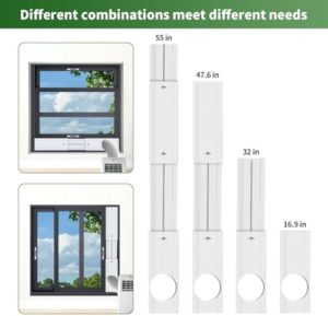 Portable Air Conditioner Window Vent Kit with 5.9" Diameter Exhaust Hose & Coupler Filter & Waterproof Rain Cover,Adjustable AC Window Seal Kit for Horizontal/Vertical Window Max length 55 inches - Image 3