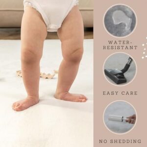 Premium Baby Play Mat for Floor 80" x 110" Dark Gray – Cloud-Soft Coral Velvet Memory Foam Rug for Crawling & Play – Non-Slip, Water-Resistant, Easy-Care Muscle Mat – Non-Toxic Padded Playmat - Image 4