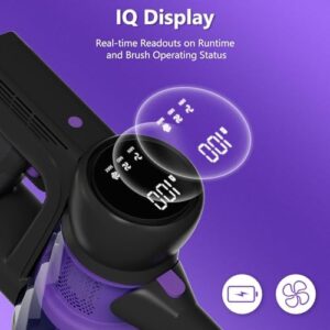 Lightweight Cordless Vacuum Cleaner: Portable Stick Vacuum with Rechargeable Battery 6-in-1 Powerful Vacuum Cleaner for Home with LED Screen Upgraded Floor Brush for Hardwood Floor Carpets Pet Hair - Image 5