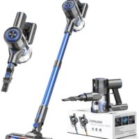 Cordless Vacuum Cleaner for Home, Stick Vacuum Cleaner with 80000 RPM Brushless Motor, 2600mAh Rechargeable Batteries, 2 Adjustable Suction, Anti-Tangle, Lightweight Handheld Vacuum for Hard Floor