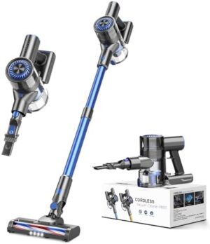 Cordless Vacuum Cleaner for Home, Stick Vacuum Cleaner with 80000 RPM Brushless Motor, 2600mAh Rechargeable Batteries, 2 Adjustable Suction, Anti-Tangle, Lightweight Handheld Vacuum for Hard Floor