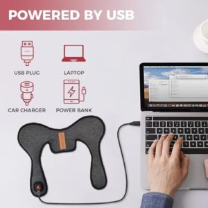 Heated Neck Wrap Cordless, Electric Heating Pad for Neck & Shoulder Pain Relief, Portable Heating Pad Mini for Relief of Sore Muscles, Gifts for Men & Women (Grey) - Image 5