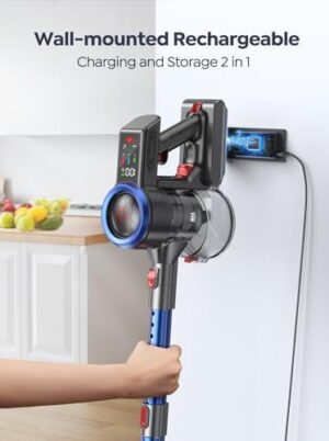Cordless Vacuum Cleaner,450W 38Kpa 55 Mins Vacuum Cleaners for Home, Stick Vacuum Cordless with Rechargeable Wall Mount,Touch Display, Lightweight Vacuum Cleaners for Pet Hair/Carpet/Floor - Image 3
