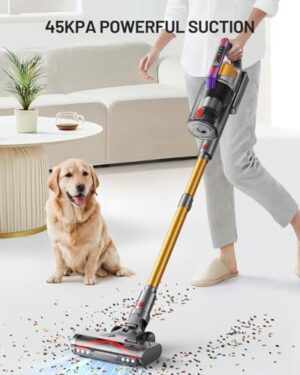 Cordless Vacuum Cleaner, 550W/45KPA Self-Standing Vacuum Cleaners for Home, Max 60Mins Anti-Tangle Stick Vacuum with Aromatherapy, Dual-Handheld Lightweight Vacuum for Pet Hair, Carpets, Hardwood - Image 2