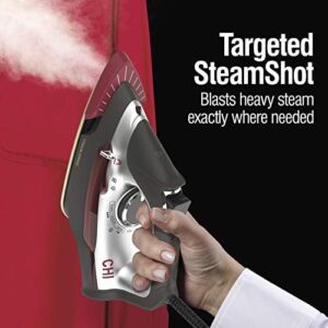 CHI Steam 2-in-1 Steam Iron and Vertical Garment Steamer with Targeted SteamShot for Clothes with Titanium Infused Soleplate, 1200 Watts, 10’ Cord (13108), Medium - Image 2