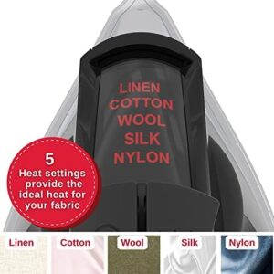 SINGER SteamCraft Plus 2.0 Steam Iron (1800W) | Steamer with Stainless Steel Plate, OnPoint Precision Tip, Vertical Steam, Auto Shutoff & 300ml Tank Capacity - Black - Image 6