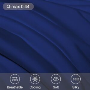 Cooling Blankets for Hot Sleepers - Cool Like Ice Cream Lightweight Blanket for Summer with Double Side Cold, Cooling Comforter, Quilt, Fabric for Bed (King Size 90" x 108" Dark Blue/Blue) - Image 3