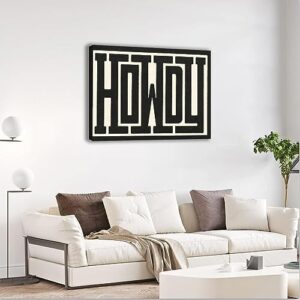 QIYFFBN Framed Funky Big Howdy Canvas Wall Art Western Modern Decor Black and White Southwestern Country Ranch Sign Picture Print Minimalism Trendy Farmhouse Living Room Art(24x36in Framed) - Image 3
