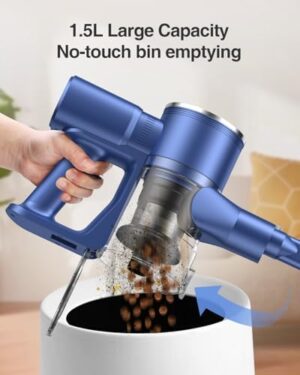 Cordless Vacuum Cleaner, 35Kpa Vacuum Cleaners for Home, Lightweight Household Stick Vacuum Cleaner, LED Display, Rechargeable, Handheld Vacuum for Pet Hair Carpet Hardwood Floor, AS2208 - Image 7