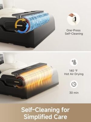 MOVA K30 Mix Wet Dry Vacuum Cleaner, 4-in-1 Cordless Vacuum for Multi-Surface, 180° Lie-Flat Reach, 30Min 140°F Hot Air Drying, 0in Dual Edge, Powerful 18000Pa Suction Floor Cleaner for Pet Hair - Image 3