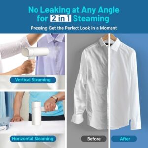 Steamer for Clothes, Portable Travel Handheld Garment Steamer, 1200W Clothing Wrinkle Remover, 25s Fast Heating, 150ml Water Tank, Small Size Flodable Steam Iron for Travel, Dorm and Home (120V Only) - Image 4