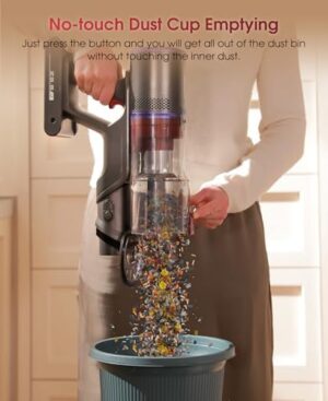 UNINELL HOME Cordless Vacuum Cleaner, 48000Pa 550W 65Mins Vacuum Cleaners for Home,LED Touch Display, Anti-Tangle Stick Vacuum Self-Standing, Vacuum Cordless Rechargeable for Pet Hair/Carpet - Image 8