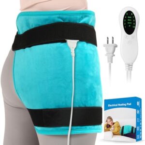 TABEKE Hip Heating Pad for Hip/Sciatica Pain Relief, Hip Support Brace, Lower Back/Thigh/Buttock Electric Heat Pad, Hot Physical Therapy Devices for Men, Women