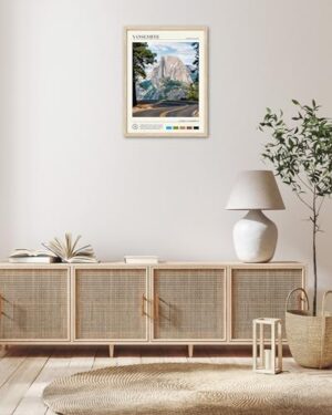 HesenDot Natural OAK Wood Yosemite National Park Framed Wall Art,12x16in Natural Scenery Canvas Wall Print,Classic Urban Landmark Wall Decor for Living Room,Bedroom,Office Gallery Gifts Set of 1 - Image 9