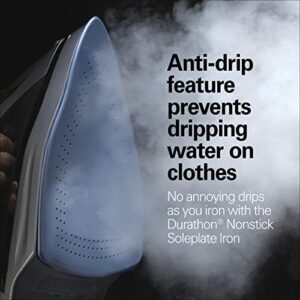 Hamilton Beach Steam Iron & Vertical Steamer for Clothes with Scratch-Resistant Durathon Soleplate, Digital Temperature Control, 8’ Retractable Cord, 3-Way Auto Shutoff, Anti-Drip, 1700 Watts, Silver - Image 7