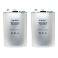 CBB65 Oval Start Capacitor with Dual Run Function, 50+5 uF ±5% 440VAC Combination Capacitor for Air Conditioner Units, Fan Motor Start, Heat Pumps, Condensers in Straight Cool Systems (50 + 5 uf, 2)