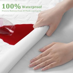 Premium 100% Waterproof Mattress Protector,Cooling Twin Mattress Pad Cover for College Dorm Breathable 4D Air Fabric,8-21" Extra Deep Pocket,Noiseless Vinyl-Free Washable (Beehive,Twin 39"x75") - Image 3