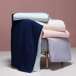 Cooling Blankets for Hot Sleepers - Cool Like Ice Cream Lightweight Blanket for Summer with Double Side Cold, Cooling Comforter, Quilt, Fabric for Bed (King Size 90" x 108" Dark Blue/Blue) - Image 5