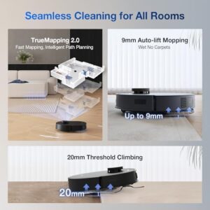 ECOVACS DEEBOT T30S AI Care Robot Vacuum and Mop, 11000Pa, TruEdge Adaptive Edge Mopping, ZeroTangle, AI Instant Re-mop, Hot Water Mop Washing, Self-Emptying & Refilling, Obstacle Avoidance - Image 8