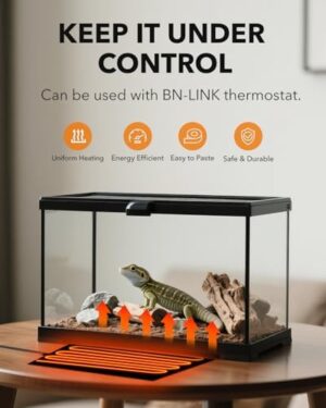 BN-LINK Reptile Heating Pad Electric Indoor Under Tank Terrarium Heating Mat Waterproof for Turtles, Lizards, Frogs, and Other Reptiles, 6" X 8" - Image 6