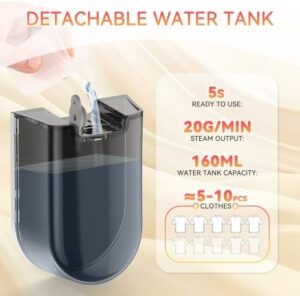 Portable Travel Steamer Iron Mini - Portable Rotating Clothes Iron with Dry and Wet Ironing, 10s Heat Up, 1200W Portable Handheld Steamer Irons, Steam Irons for Home, Dorm, Travel - Image 3