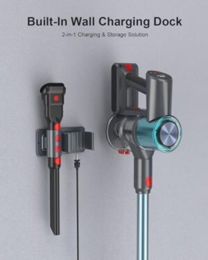 Cordless Vacuum Cleaner, 23KPA Powerful Suction, 35 Mins Runtime Vacuum Cleaners for Home, Stick Vacuum Self-Standing, Wall Mount Charging, 3 Mode Handheld Vacuum for Pet Hair/Carpet/Floor - Image 7