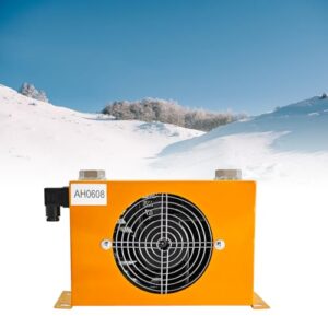AH0608T-CA 12VDC Hydraulic Oil Cooler 60L/min 48W Hydraulic Air Cooler Air Cooled Oil Radiator Heat Dissipation Low Noise and Power Usage