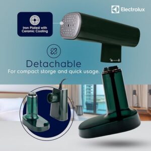Electrolux SnapSteam Steamer for Clothes - Powerful 1200W Handheld Detachable Steam Press Iron Wrinkle Remover Portable Travel Steamer for Garments, Fabrics & Curtains, Green - Image 4