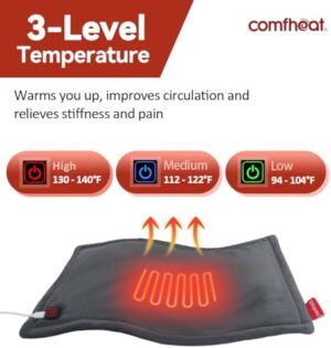 USB Heating Pad, 5V Travel Heat Pads for Airplane, Camping, FSA HSA Eligible 3 Heat Settings, Auto Off, USB Powered Small Heating Pad for Pain Relief, 16"x 12", Non-Chargeable - Image 3