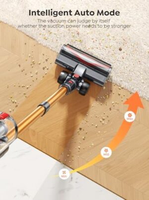 Cordless Vacuum Cleaner, Self-Standing Stick Vacuum with 450W 38Kpa Brushless Motor, Automatically Adjust Suction, Anti-Tangle Vacuum Cleaner for Home/Pet Hair/Carpet/Hard Floor - Image 4