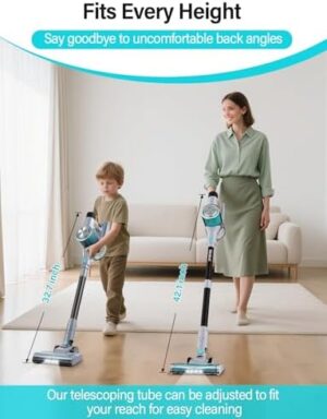 8-in-1 Cordless Stick Vacuum Cleaner, Lightweight, 40-Minute Runtime, Powerful Suction, Anti-Tangle for Pet Hair, Great for Hardwood Floors, Short-Pile Carpets, Stairs, Sofa, Gaps, and More - Image 8