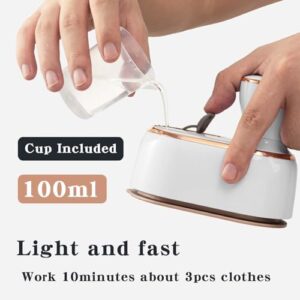 Steamer Iron For Clothes Travel Mini: Handheld Size Portable Fabric Clothing Steamers Small Hand Garment Electric Steam Ironing Machine For Clothes Travel College Dorm Home Essentials-White - Image 6