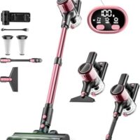 Cordless Vacuum Cleaner, 350W/30Kpa 8 in 1 Powerful Stick Vacuum, with Anti-Tangle Brush and Upgraded Green Light, 40mins Runtime Rechargeable Lightweight Vacuums for Hardwood Floor, Carpet, Pet Hair