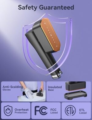 Steamer for Clothes,Sundu Portable Travel Steamer＆Iron 2 In 1,15s Fast Heat-up,100ml Water Tank, Gloves,20 Minutes of Continuous Ironing for Travel and Home（Grey) - Image 8