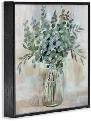 Stupell Industries Soothing Eucalyptus Flower Herb Arrangement Rustic Jar Framed Wall Art, Design by Nan - Image 3