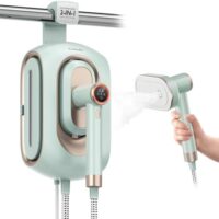 Newbealer 2In1 Pro Steam Station Iron, 1550W Turbo Steam for Clothes, 3 Steam & 3 Dry Heat Modes, 30s Heat Up, 1.2L Detachable Tank, Auto-Off, Self Cleaning, Commercial-Grade for Home & Hotel (Green)