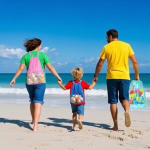 Beach Toy Bag,6pcs Mesh Travel Sand Toys Backpack for Sandbox Buckets,Beach Vacation Essentials for Kids,Shell Collecting Bag Shelling Tools,Beach Must Haves Sand Box Toys Seashell Bags - Image 5