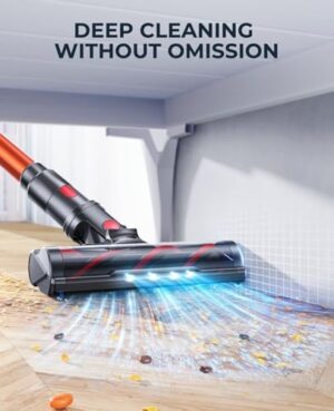 Cordless Vacuum Cleaner, 450W/40KPA 55 Mins Stick Vacuum Cleaner with LED Touch Display, Lightweight Handheld Vacuum Cleaners for Home, Carpet, Pet Hair and Hardwood Floors - Image 6