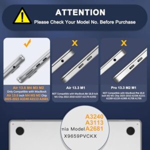 MOSISO Compatible with MacBook Air 13 inch Case 2025 2024 2023 2022 Release M4 A3240 M3 A3113 M2 A2681, Protective Plastic Hard Shell Cover Compatible with MacBook Air 13.6 inch Case, Crystal Sky Blue - Image 2