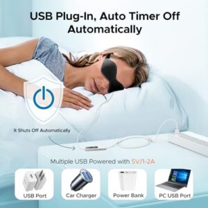 Ezona Heated Eye Mask, Warm Eye Compress Mask for Dry Eyes, USB Electric Eye Heating Pad with Temperature & Timer Control, Dry Eyes, Blepharitis, Sinus Migraine (Black) - Image 6