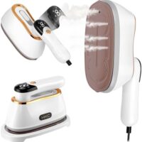 Biupky Travel Steamer for Clothes Portable Mini, 1200w Mini Iron Portable Steamer for Clothes, 4 Mode with LCD Display, 10s Fast Heating Travel Iron Garment Steamer for Clothes for Home Dorm Travel