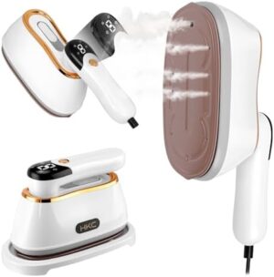 Biupky Travel Steamer for Clothes Portable Mini, 1200w Mini Iron Portable Steamer for Clothes, 4 Mode with LCD Display, 10s Fast Heating Travel Iron Garment Steamer for Clothes for Home Dorm Travel