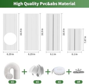 Portable Air Conditioner Window Vent Kit with 5.9" Diameter Exhaust Hose & Coupler Filter & Waterproof Rain Cover,Adjustable AC Window Seal Kit for Horizontal/Vertical Window Max length 55 inches - Image 2