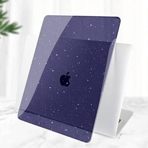 DONGKE for MacBook Air 13 inch Case 2021-2018 Release A2337 M1 A2179 A1932, Bling Plastic Hard Shell Case & Keyboard Cover Only Compatible with MacBook Air 13 inch Retina Fits Touch ID, Starry Blue - Image 7
