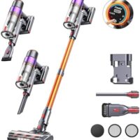 Cordless Vacuum Cleaner, 450W/40KPA 55 Mins Stick Vacuum Cleaner with LED Touch Display, Lightweight Handheld Vacuum Cleaners for Home, Carpet, Pet Hair and Hardwood Floors