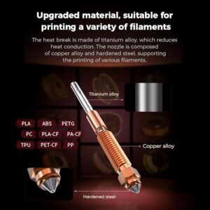 Creality Official K1/K1 Max/K1C Hotend Upgrades Kit,Ceramic Heating Block Ki with Unicorn Quick Swap Nozzle, Support 300°C High Temperature and 600mm/s High-Speed for K1 Series 3D Printer - Image 6