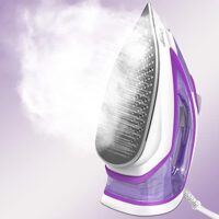 Steam Iron for Clothes, 1750W with Rapid Heating Ceramic Coated Soleplate, Clothing Iron with Adjustable Precise Thermostat Dial, Self-Cleaning, Auto-Off, 15.21oz Water Tank for Daily Ironing Use, PURPLE