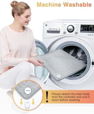 WOOMER Electric Heating Pad for Back Pain & Cramps Relief, 17"x33" Extra Large, Heat Pad with Multi-Color Option, Moist Heat Therapy Feature, Auto Shut-Off, Power Cords Storage Belt - Image 5